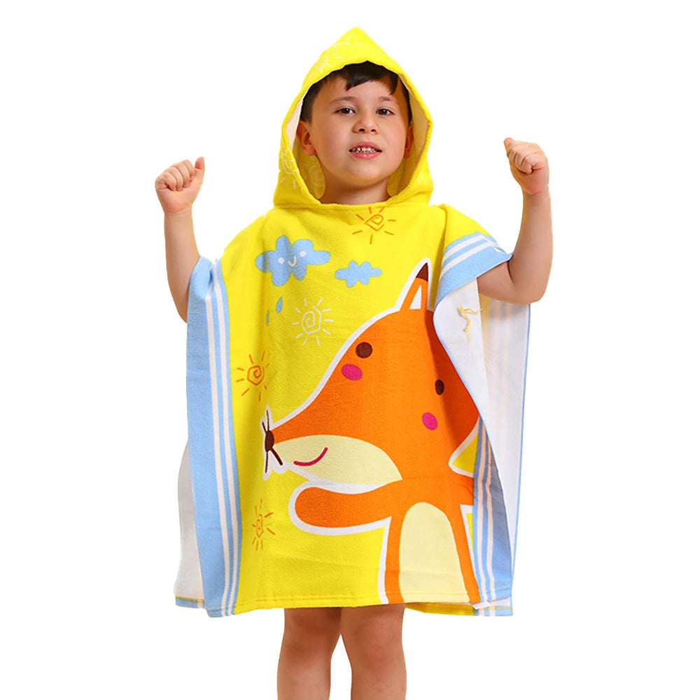 Poncho serviette cartoon de plage pour enfant cartoon