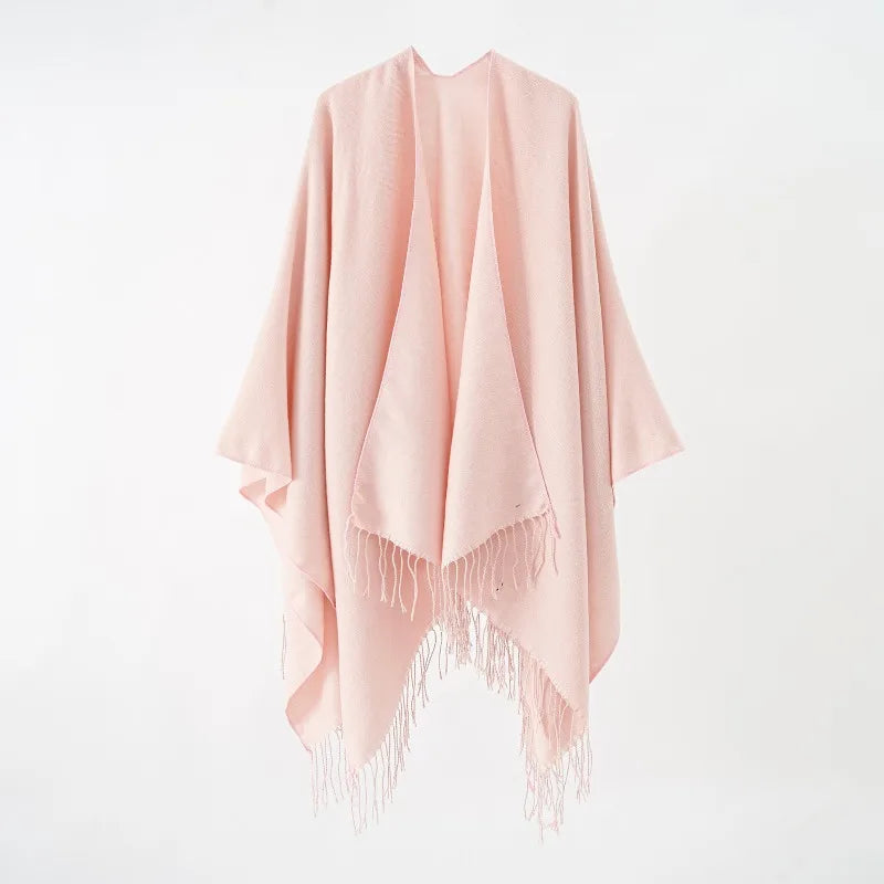 Poncho pour femme à franges boho