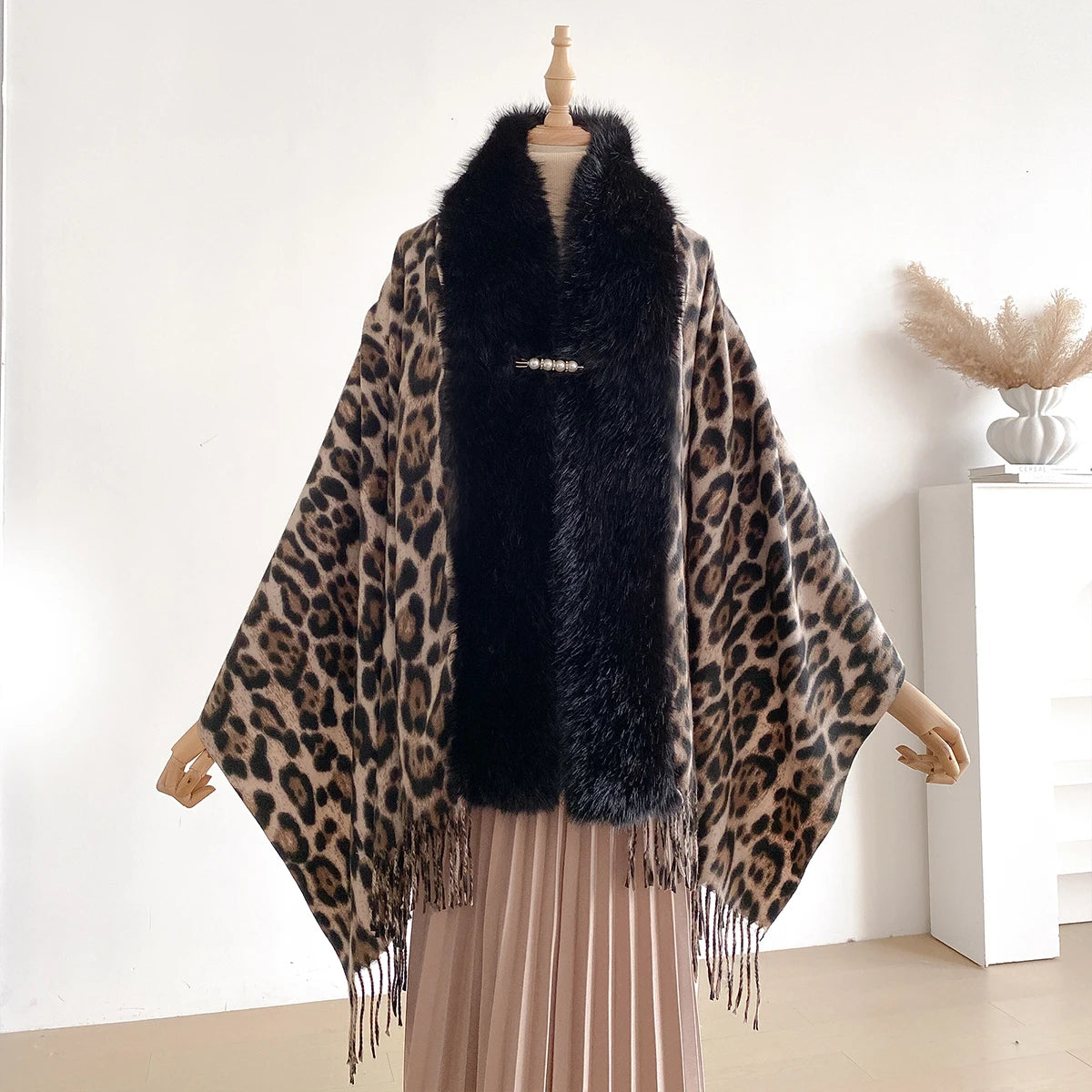 Poncho pour femme épais long chic