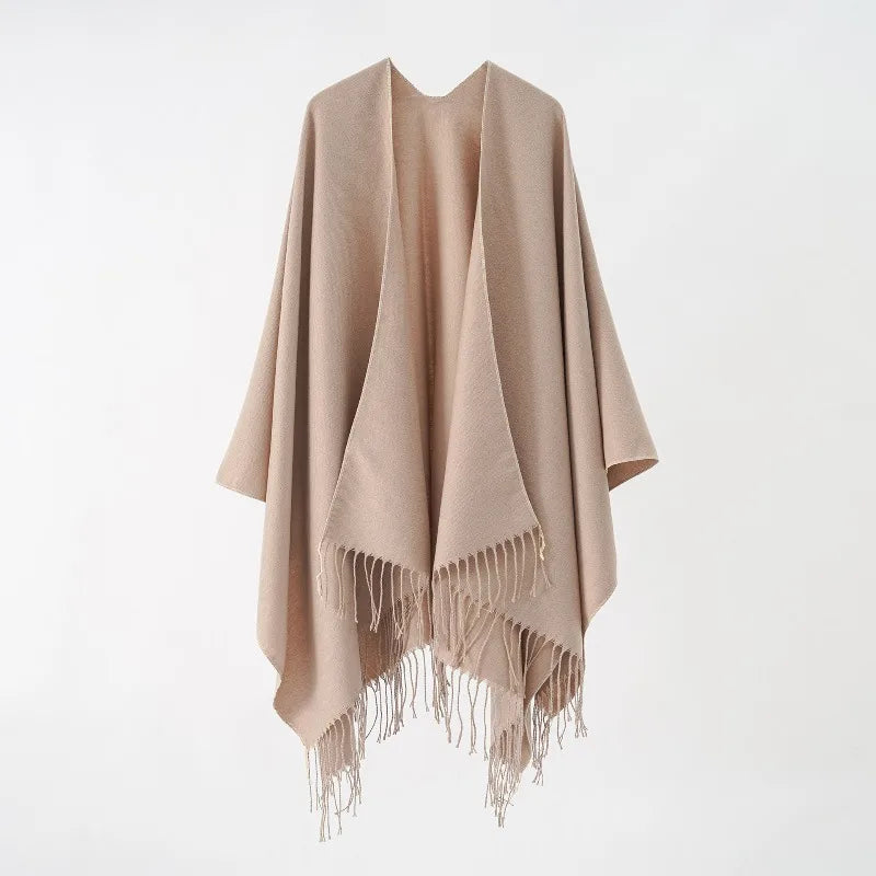 Poncho pour femme à franges boho