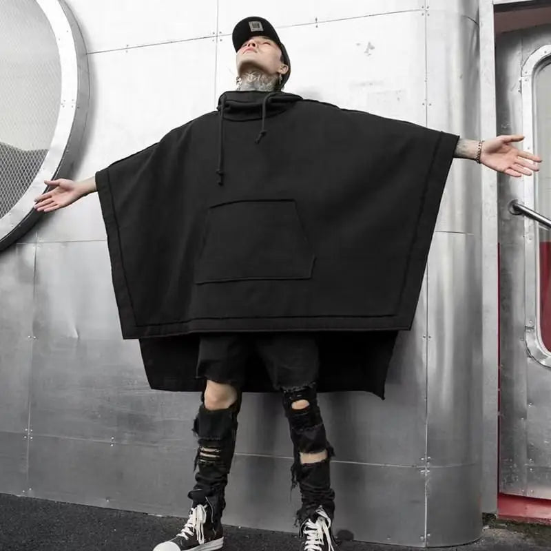 Poncho-pull avec poche centrale pour hommes