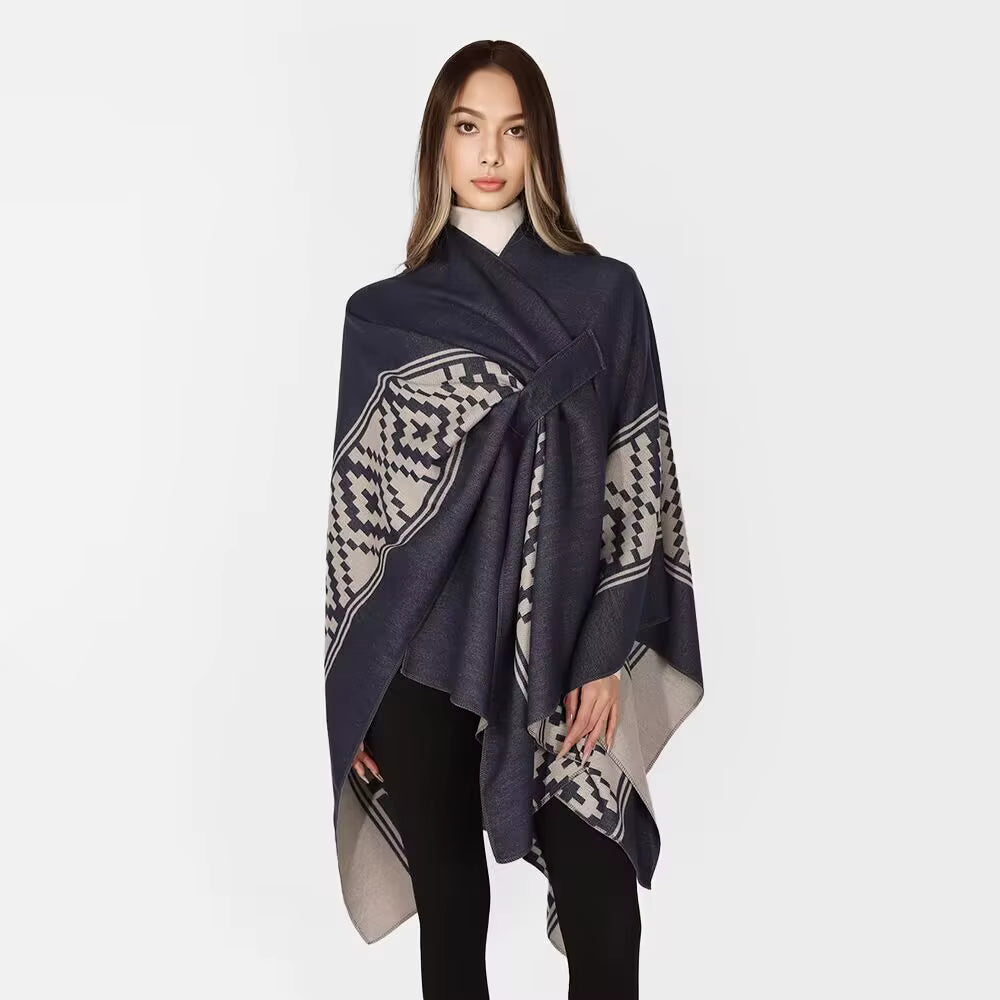 Poncho femme Bohème Long en coton et polyester
