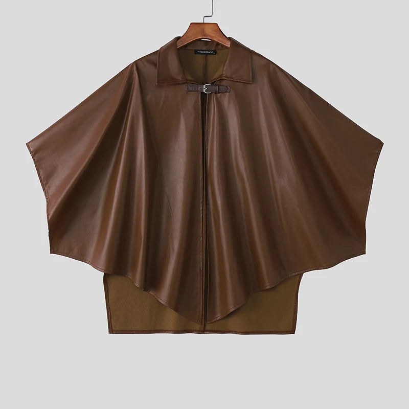 Poncho homme simili-cuir