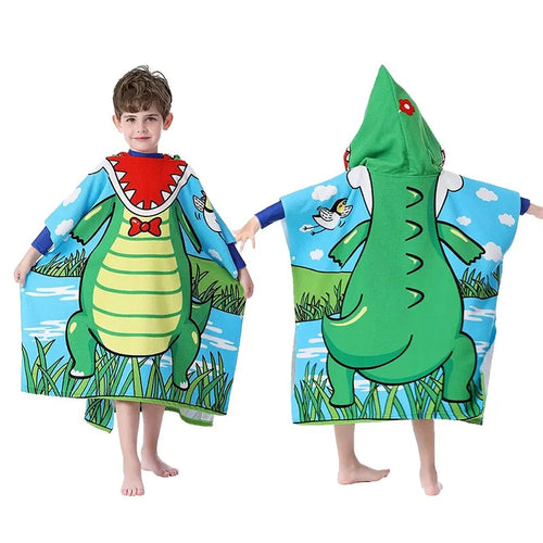 Poncho de plage et piscine pour enfant avec capuche