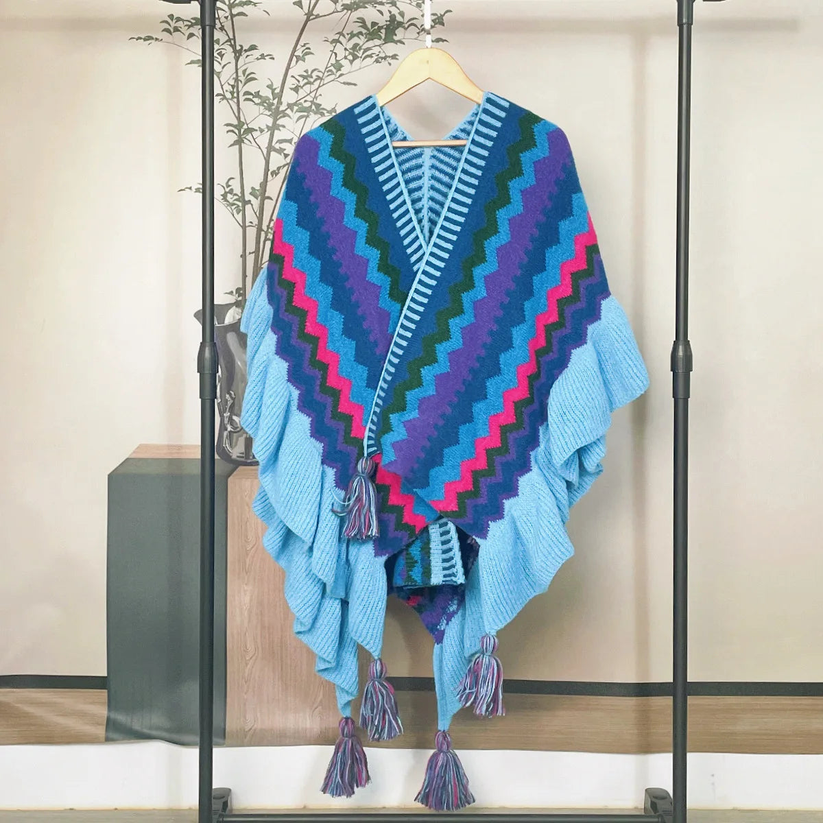 Poncho pour femme bohème old style