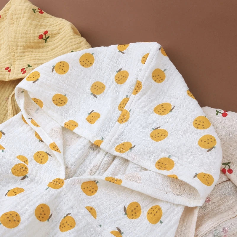 Poncho super absorbant de bain en coton pour bébé à motifs