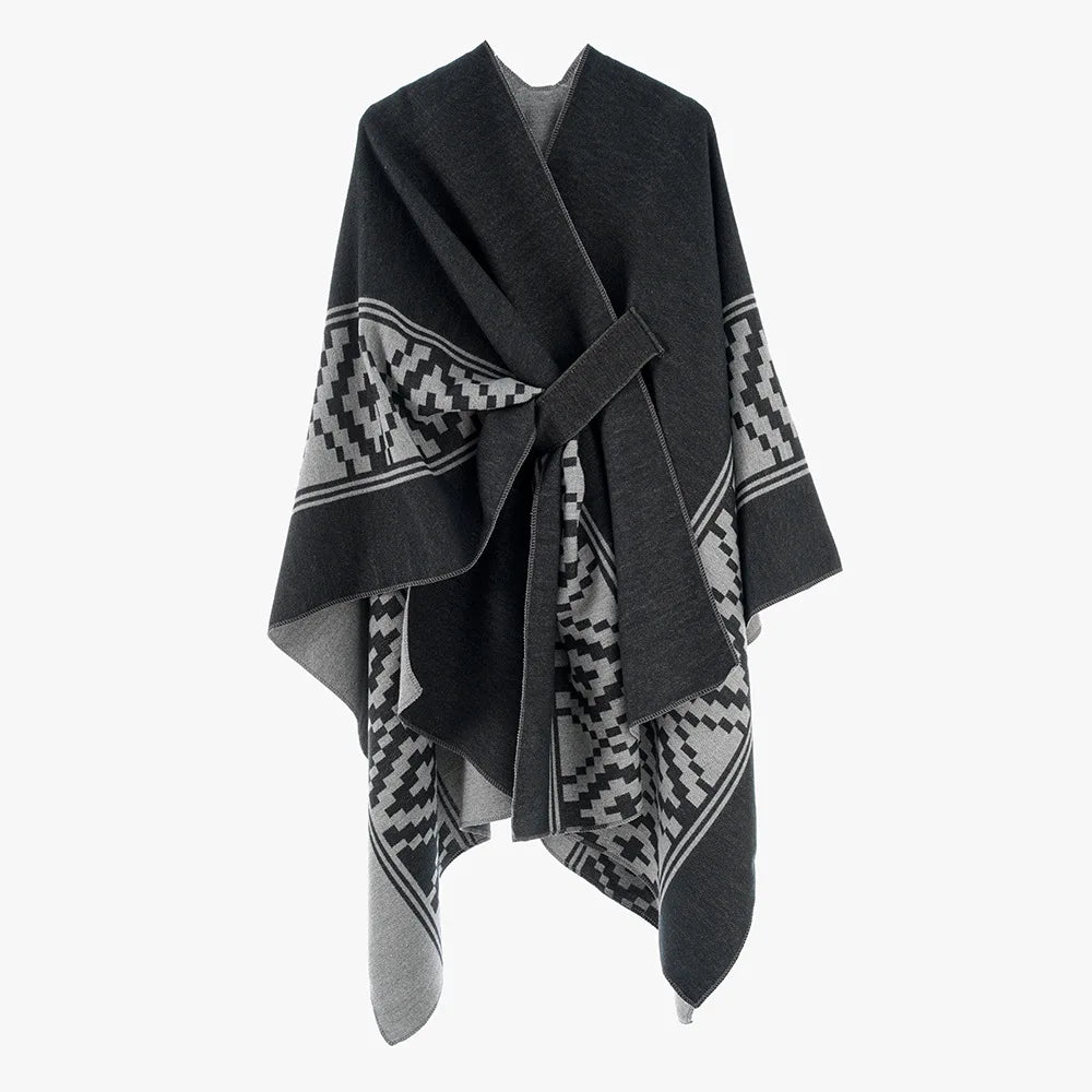 Poncho femme Bohème Long en coton et polyester