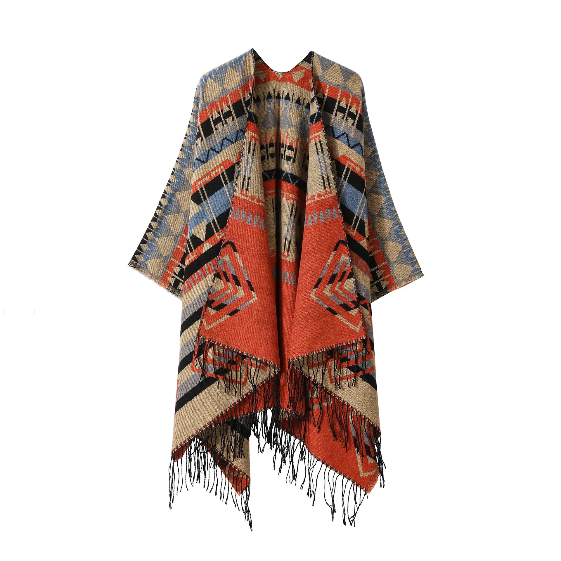 Poncho pour femme vintage style mongol