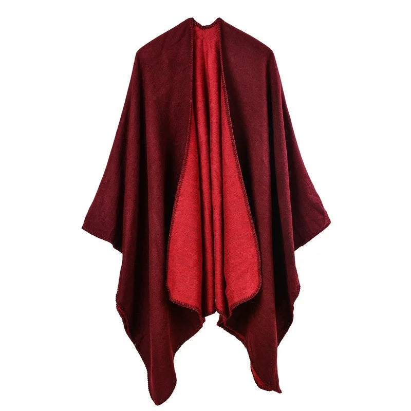 Poncho femme d'hiver uni