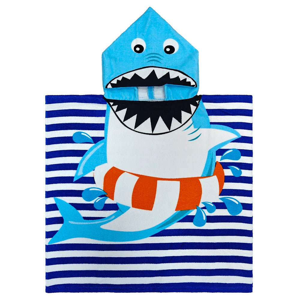 Poncho serviette cartoon de plage pour enfant déguisement