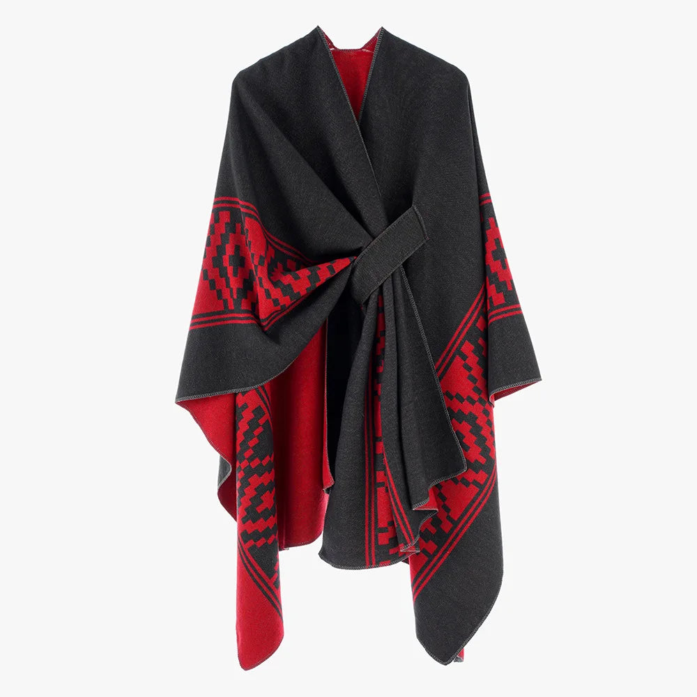 Poncho femme Bohème Long en coton et polyester