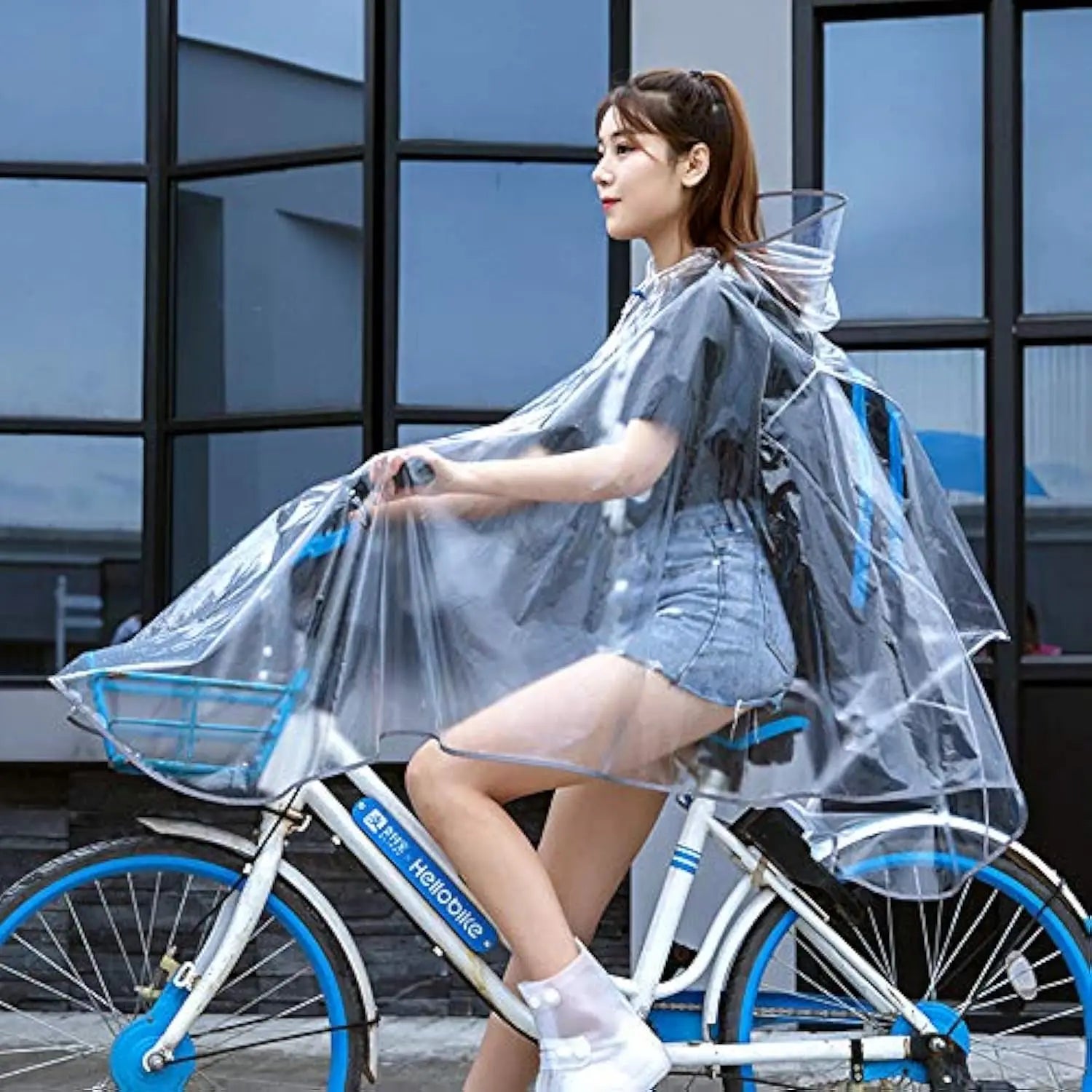 Poncho pluie imperméable transparent pour vélo