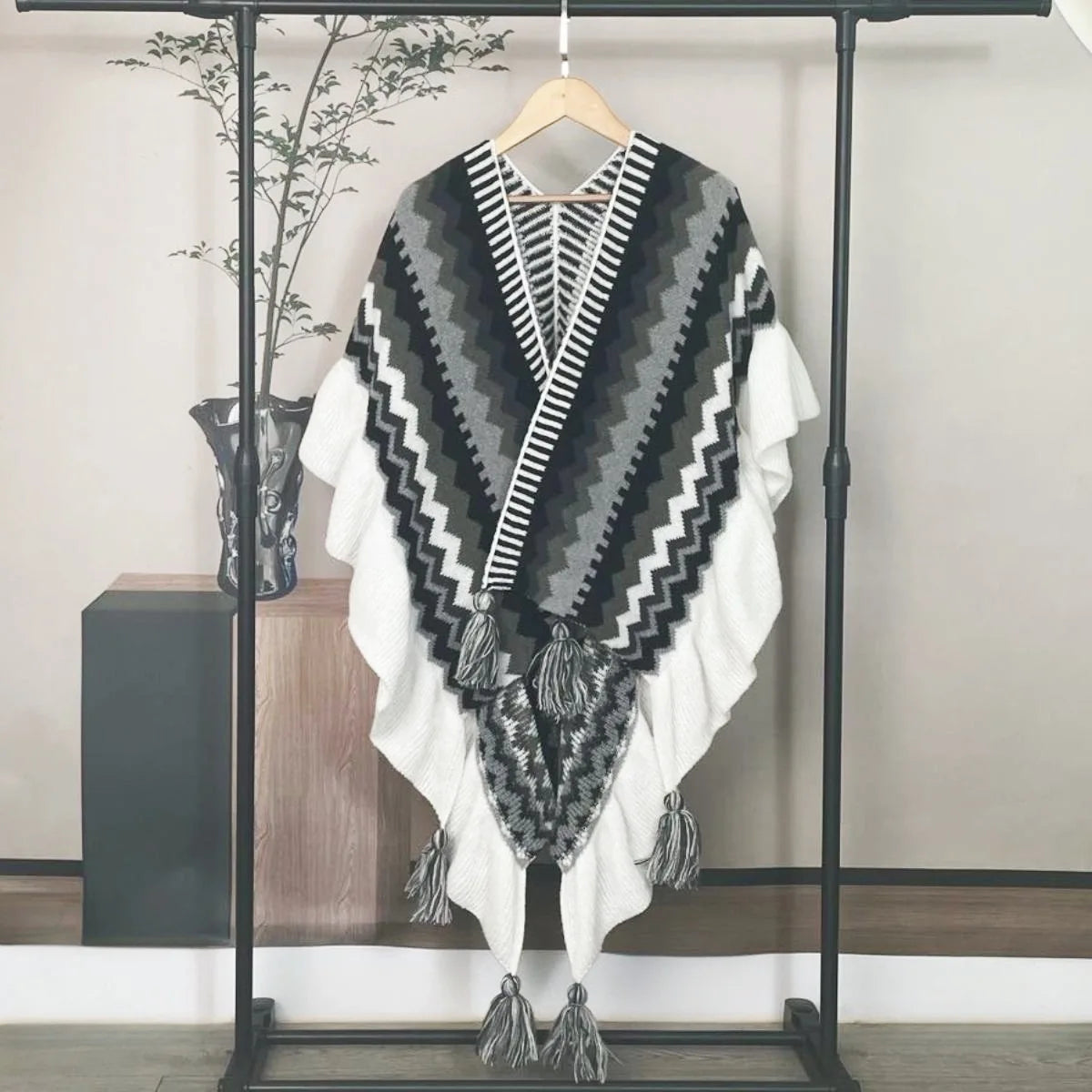Poncho pour femme bohème old style tradi