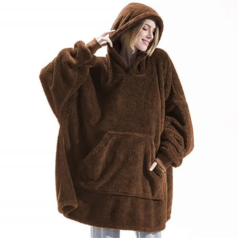 Poncho polaire réversible femme et homme
