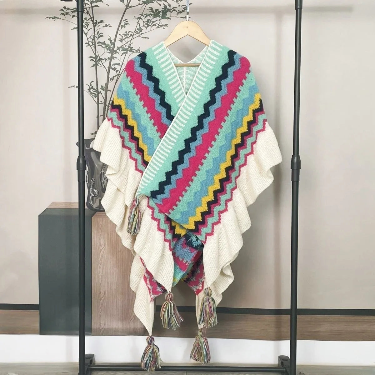 Poncho pour femme bohème old style tradi