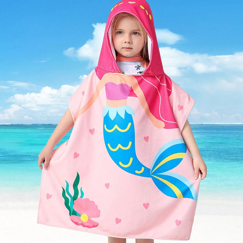 Poncho serviette de plage pour enfant rigolo