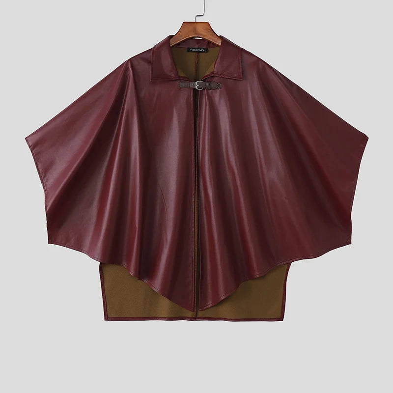 Poncho homme simili-cuir