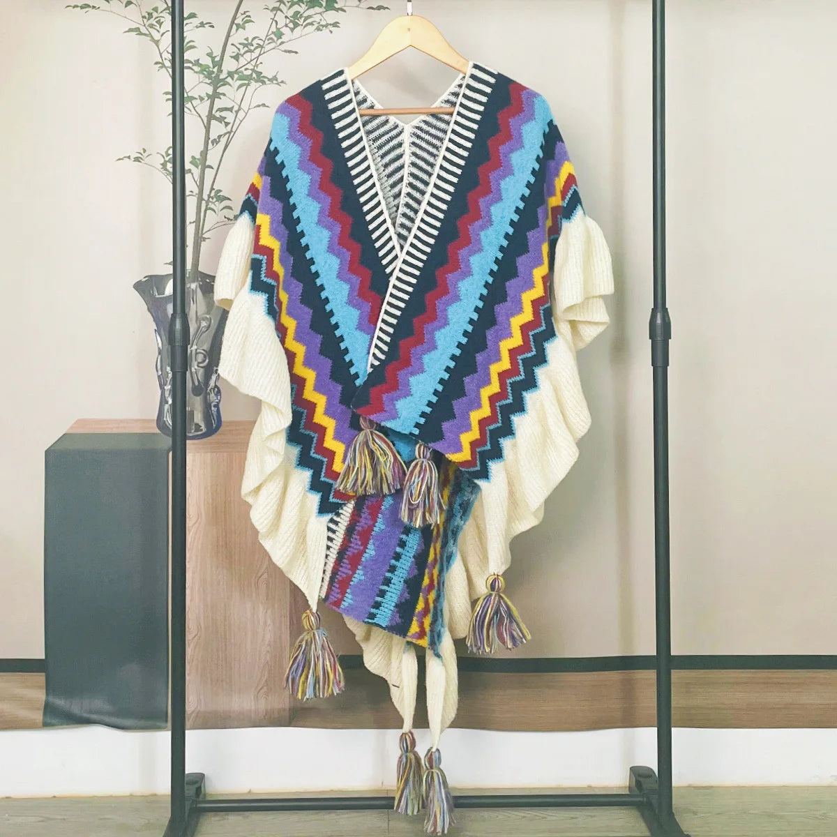 Poncho pour femme bohème old style
