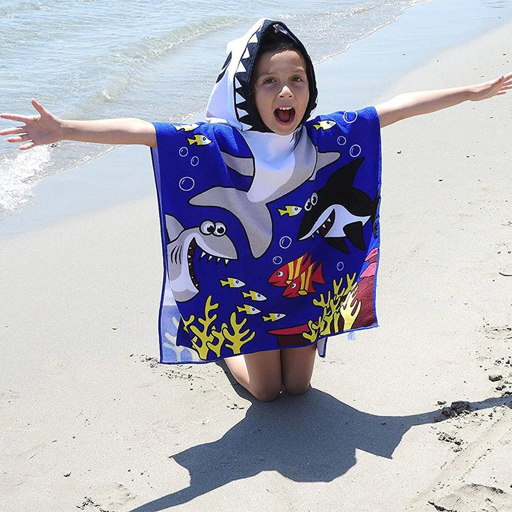 Poncho serviette de plage pour enfant rigolo
