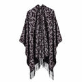 Poncho femme d'hiver léopard