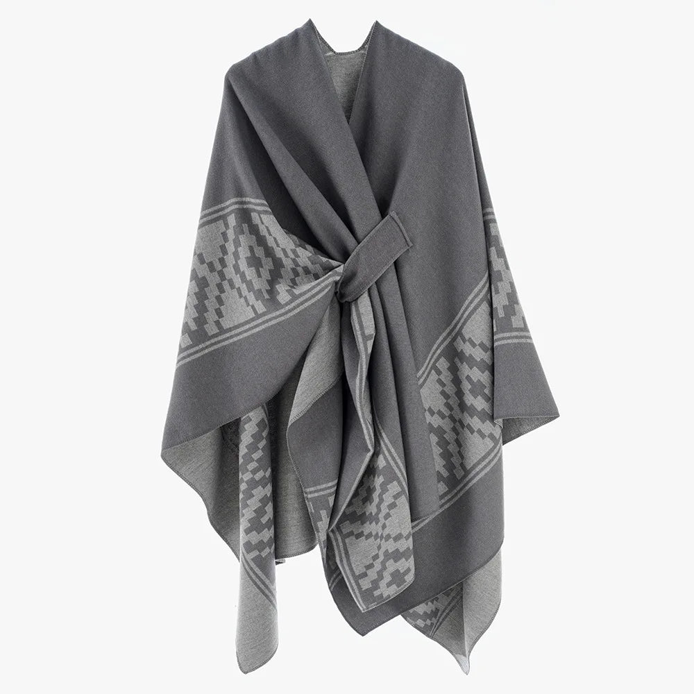 Poncho femme Bohème Long en coton et polyester