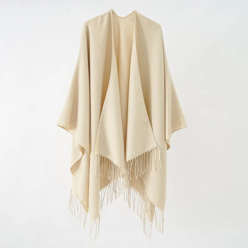 Poncho pour femme à franges boho