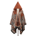 Poncho-châle d'hiver pour hommes à capuche
