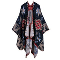 Poncho-châle femme d'hiver floral