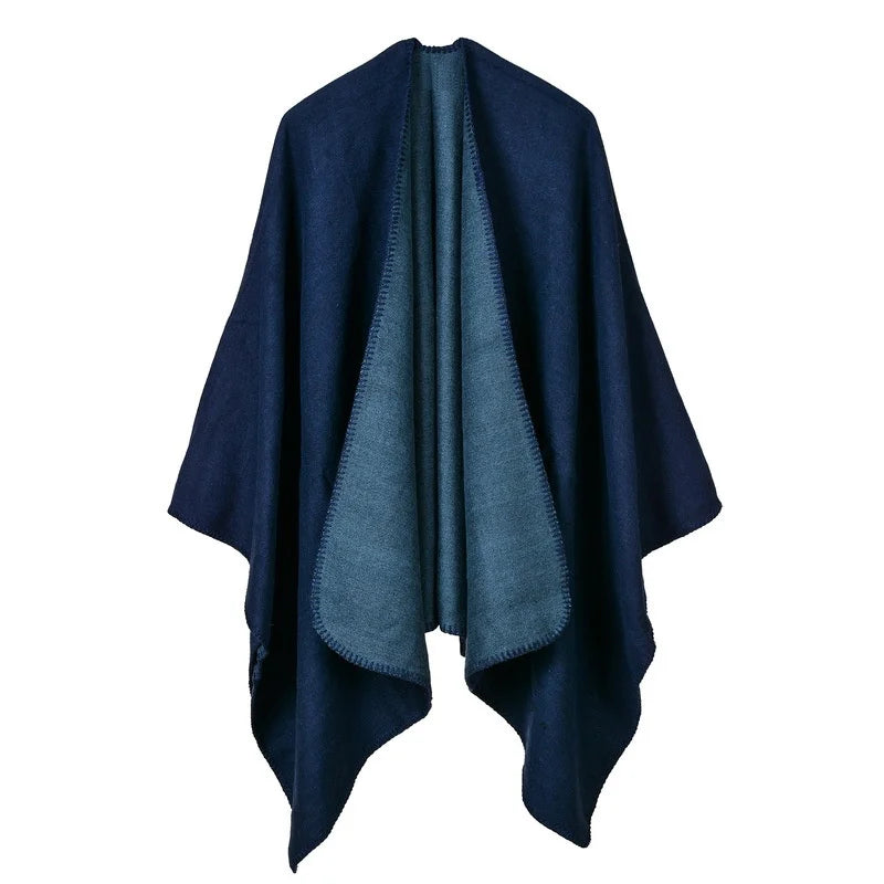 Poncho femme d'hiver uni