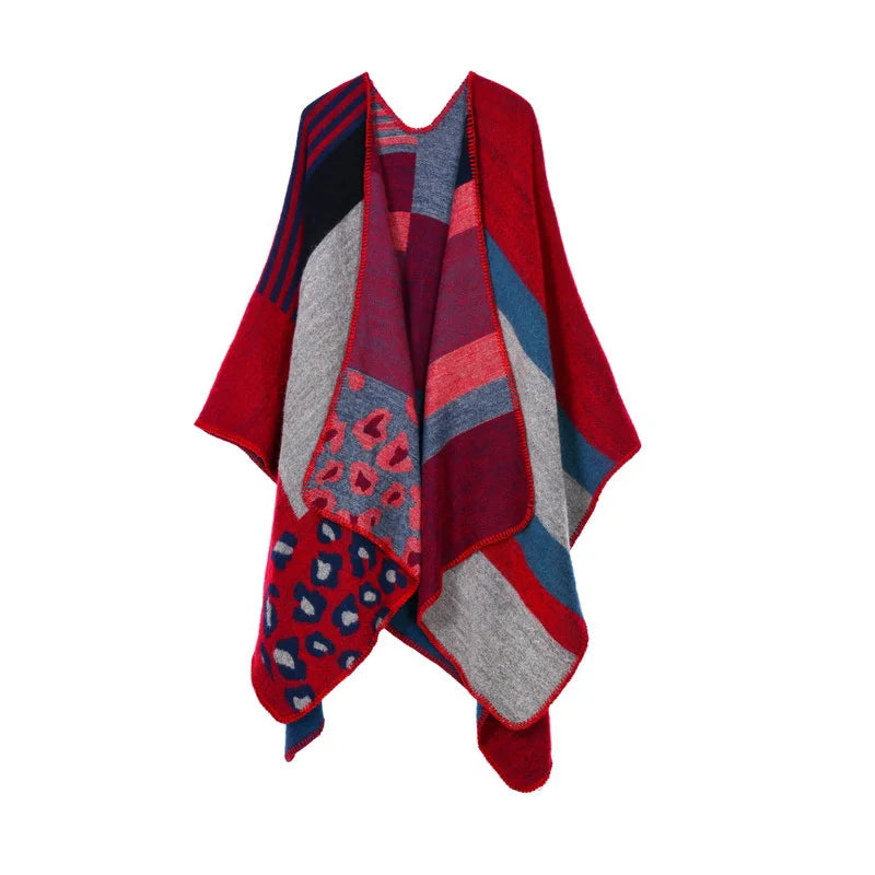 Poncho femme d'hiver animal