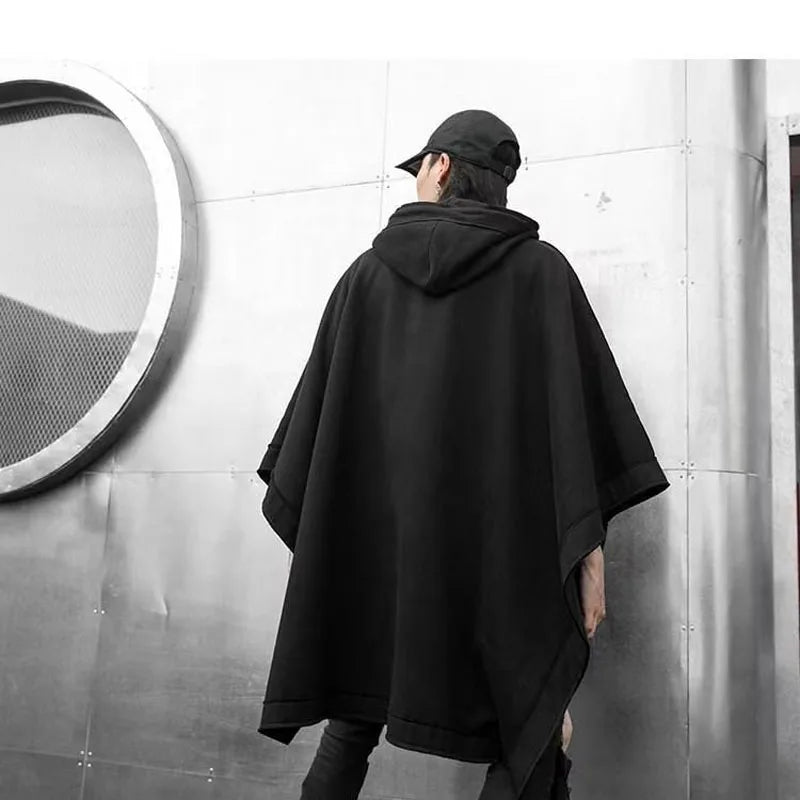 Poncho-pull avec poche centrale pour hommes