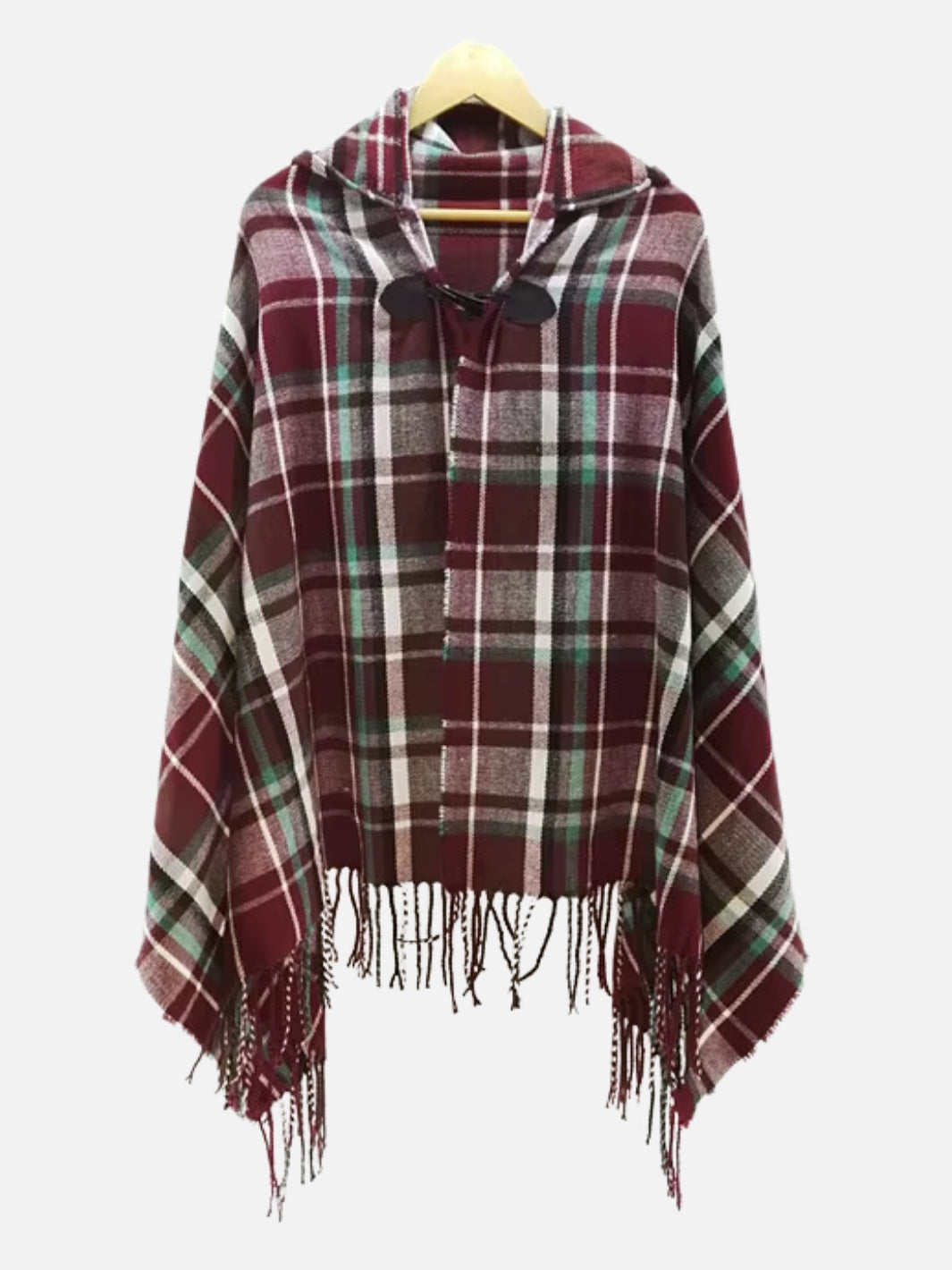 Poncho femme style maya & bohème à carreaux