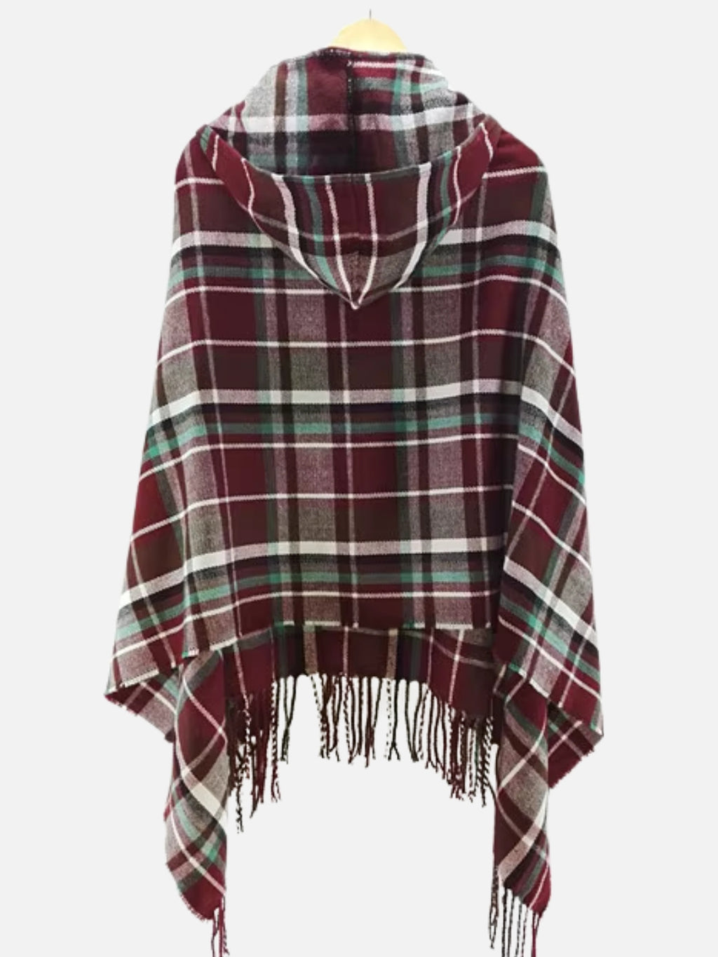 Poncho femme style maya & bohème à carreaux