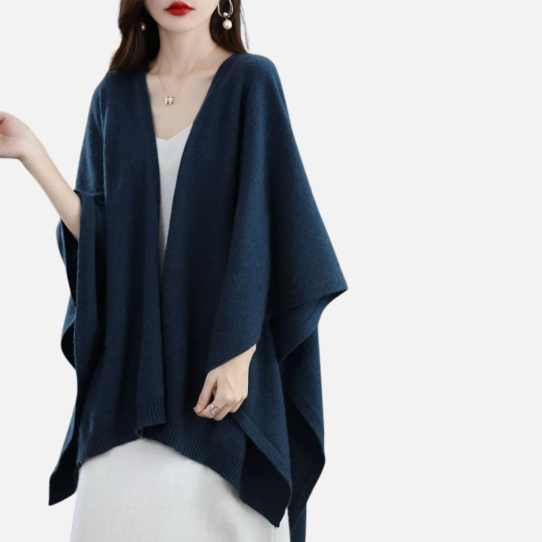 Poncho femme 100% Laine Merinos véritable