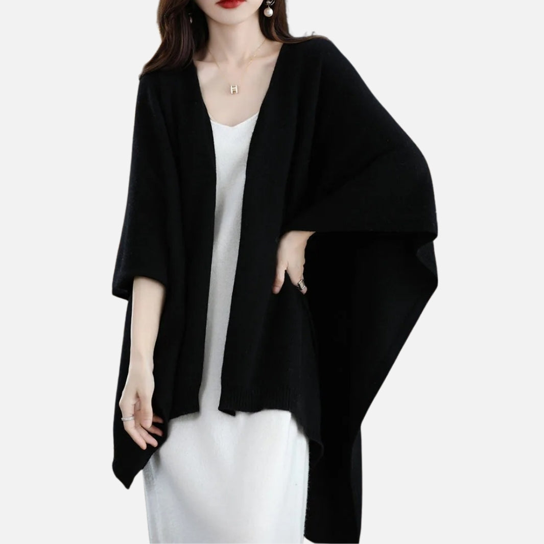 Poncho femme 100% Laine Merinos véritable