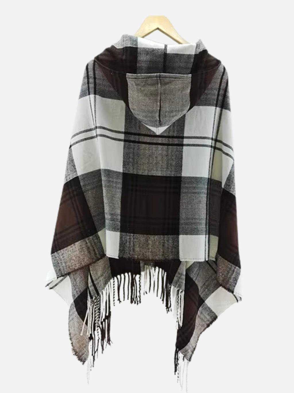 Poncho femme style maya & bohème à gros carreaux