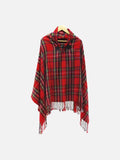 Poncho femme style maya & bohème à carreaux