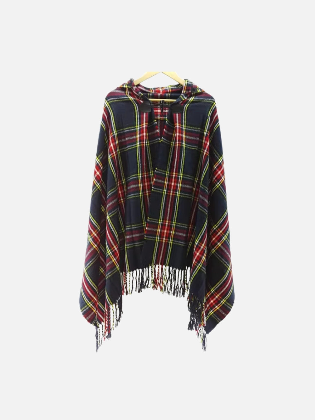 Poncho femme style maya & bohème à carreaux