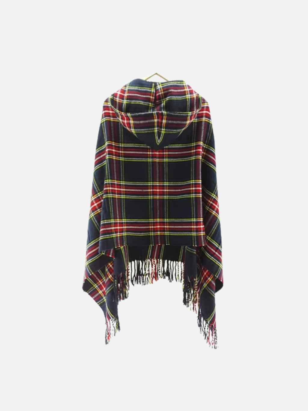 Poncho femme style maya & bohème à carreaux