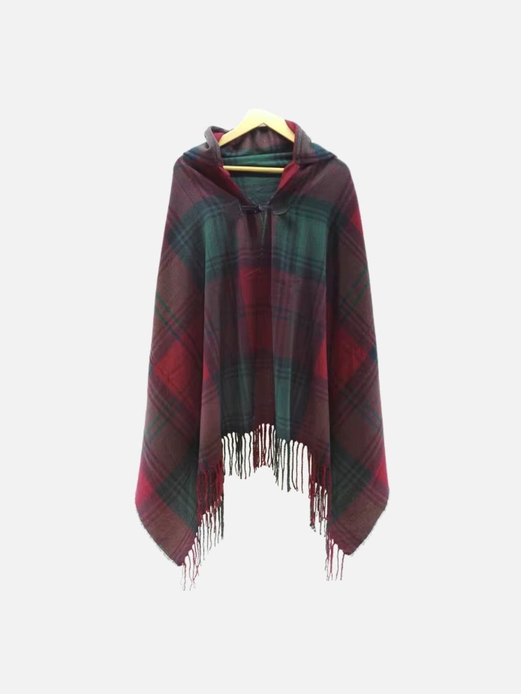 Poncho femme style maya & bohème à gros carreaux