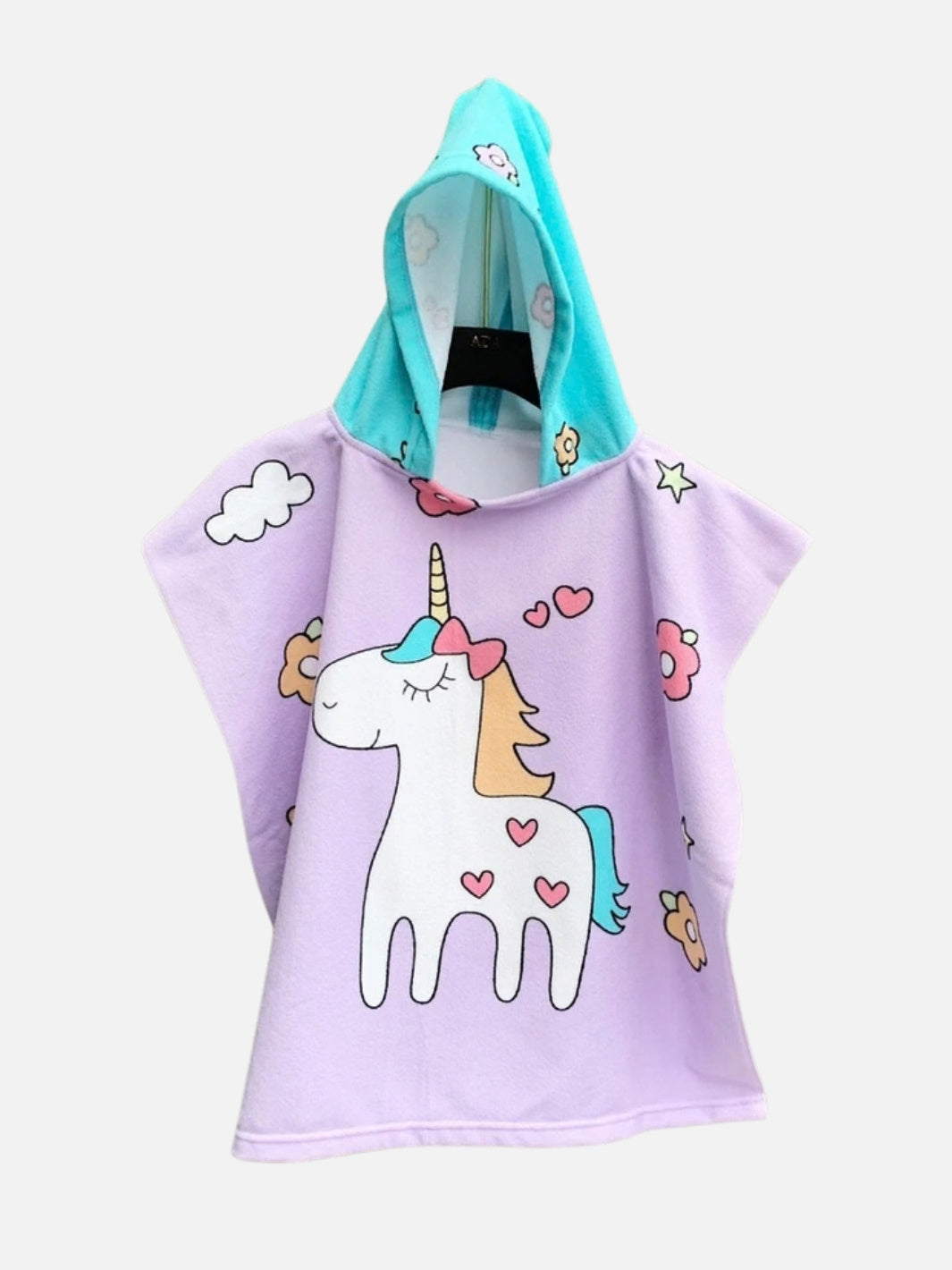 Poncho serviette cartoon de piscine pour enfant