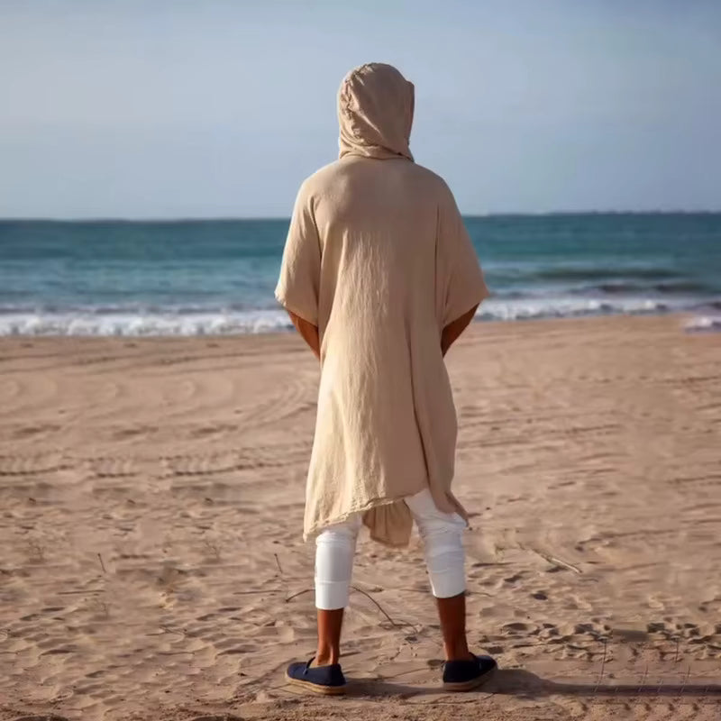 poncho d'été long pour hommes