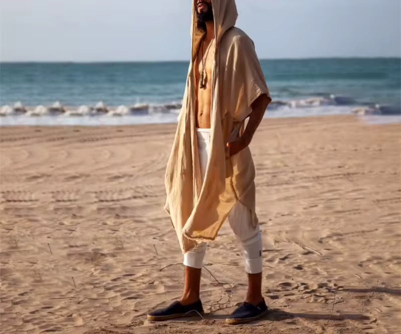 poncho d'été long pour hommes