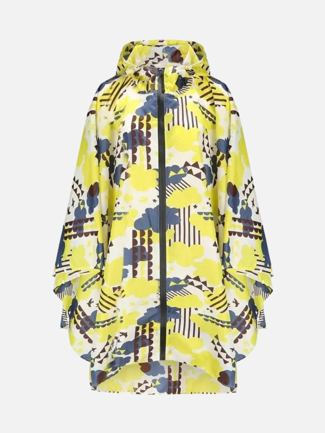 Poncho pluie jaune nuages