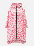 Poncho pluie femme rose-blanc