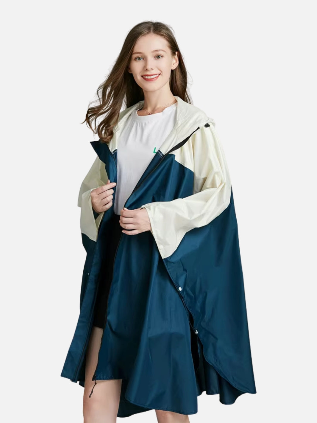 Poncho pluie bicolore