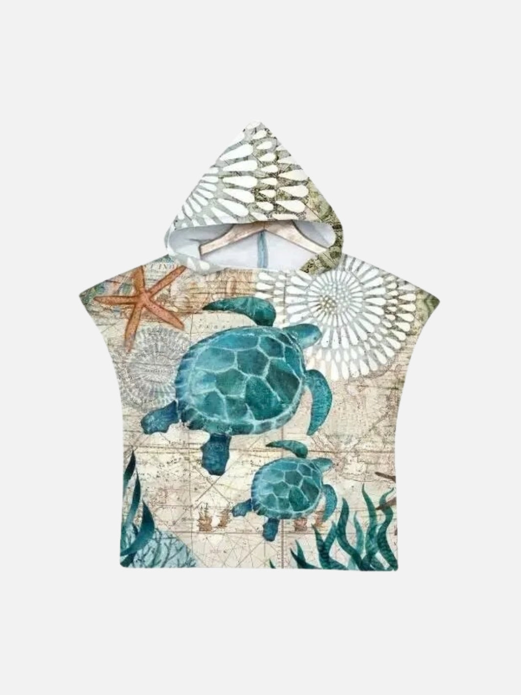 Poncho surf tortue pour enfants