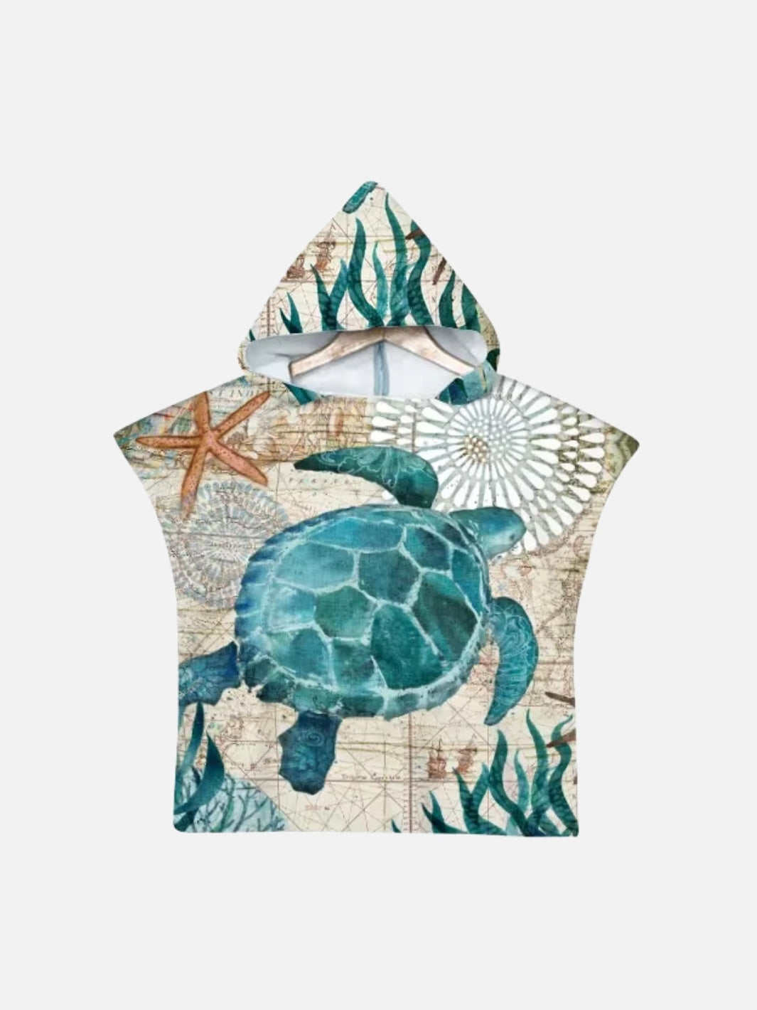 Poncho surf tortue pour enfants